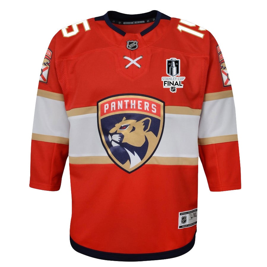 Alternative view of Anton Lundell 15 Florida Panthers 2024 STANLEY CUP Final Youth Home Breakaway Jersey - Red - JS128 