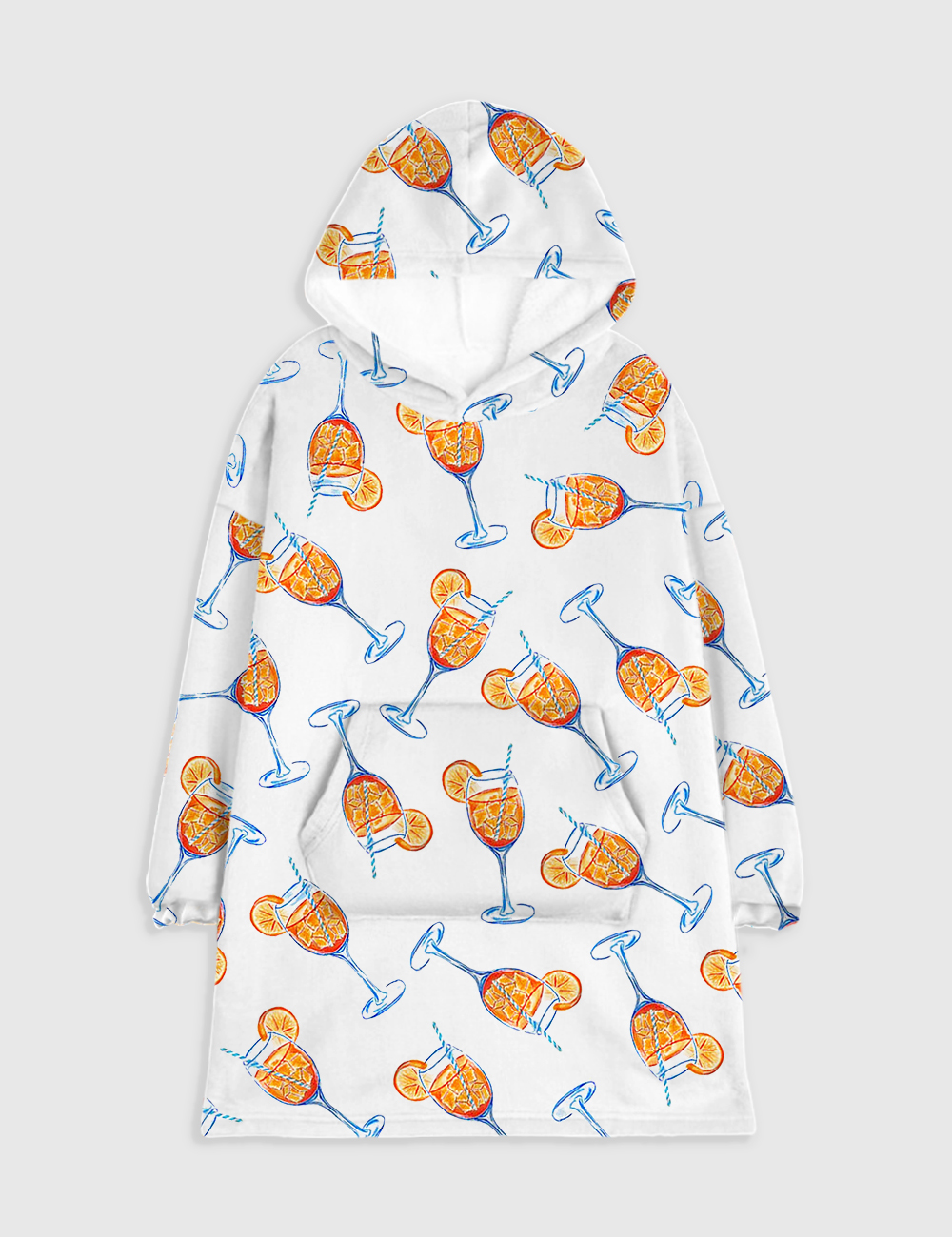 Aperol Spritz Trio Watercolor Flannel Blanket Hoodie