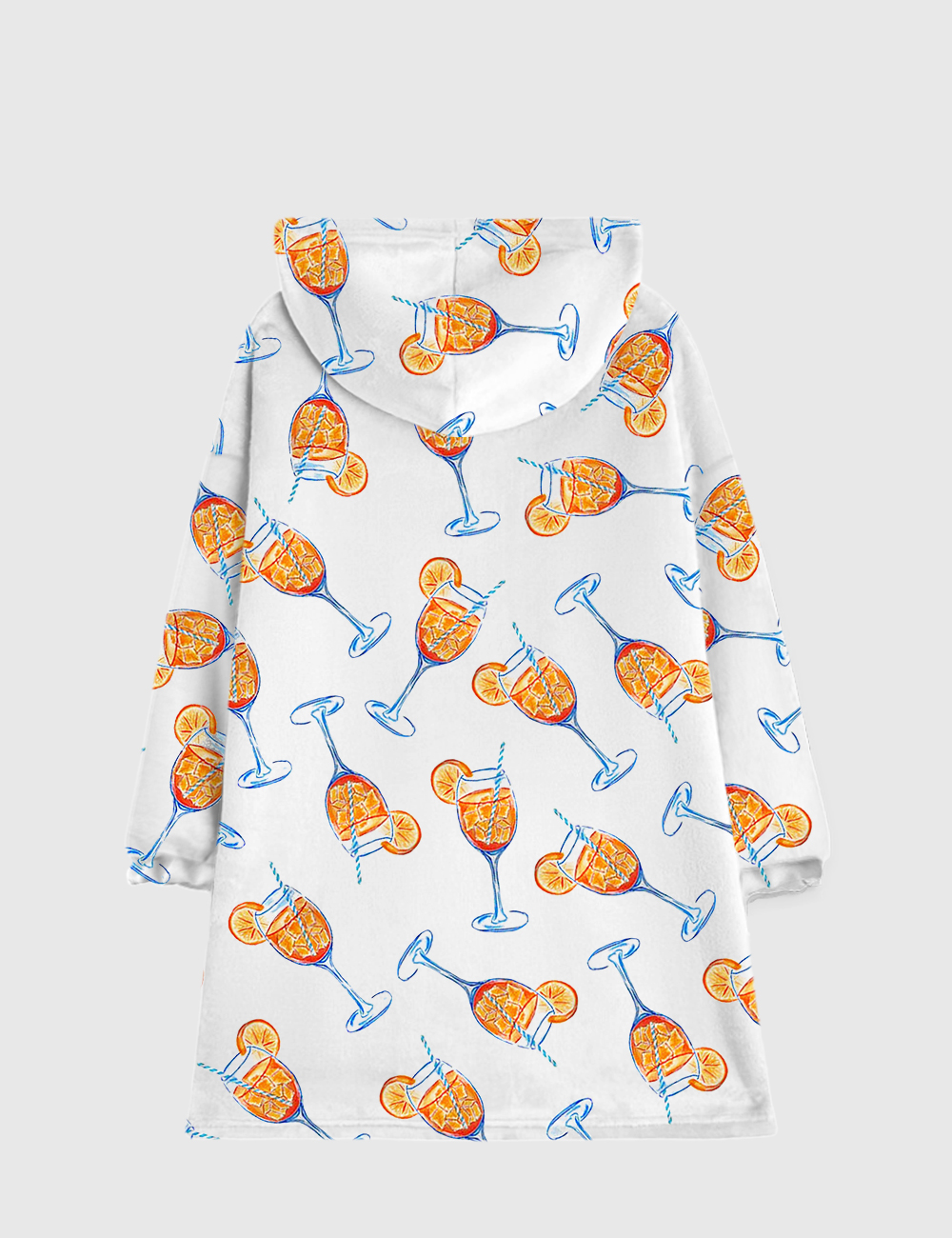 Alternative view of Aperol Spritz Trio Watercolor Flannel Blanket Hoodie