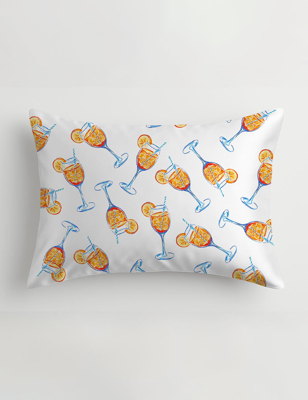 Aperol Spritz Trio Watercolor Satin Pillowcase