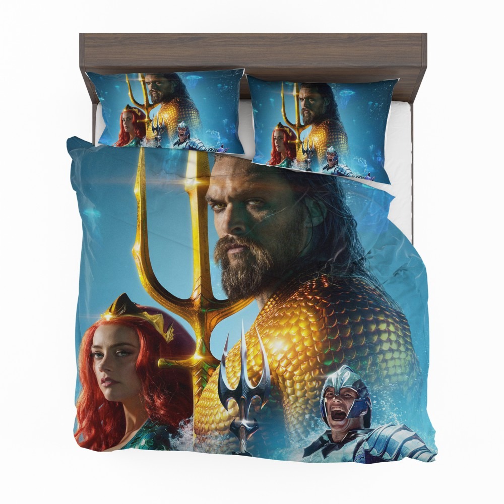 Alternative view of Aquaman Movie Amber Heard Jason Momoa Mera DC Comics Bedding Set - Custom Bedding Set