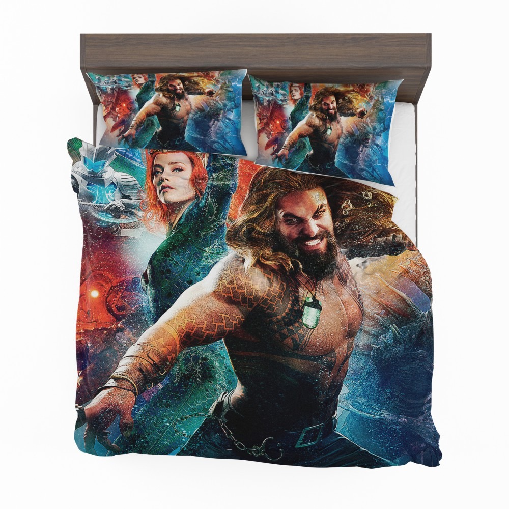 Alternative view of Aquaman Movie Amber Heard Jason Momoa Mera DC Universe Bedding Set - Custom Bedding Set