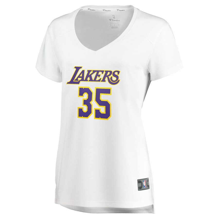 Alternative view of Aric Holman Los Angeles Lakers Fanatics Branded Women's Fast Break Replica Jersey White - Association Edition