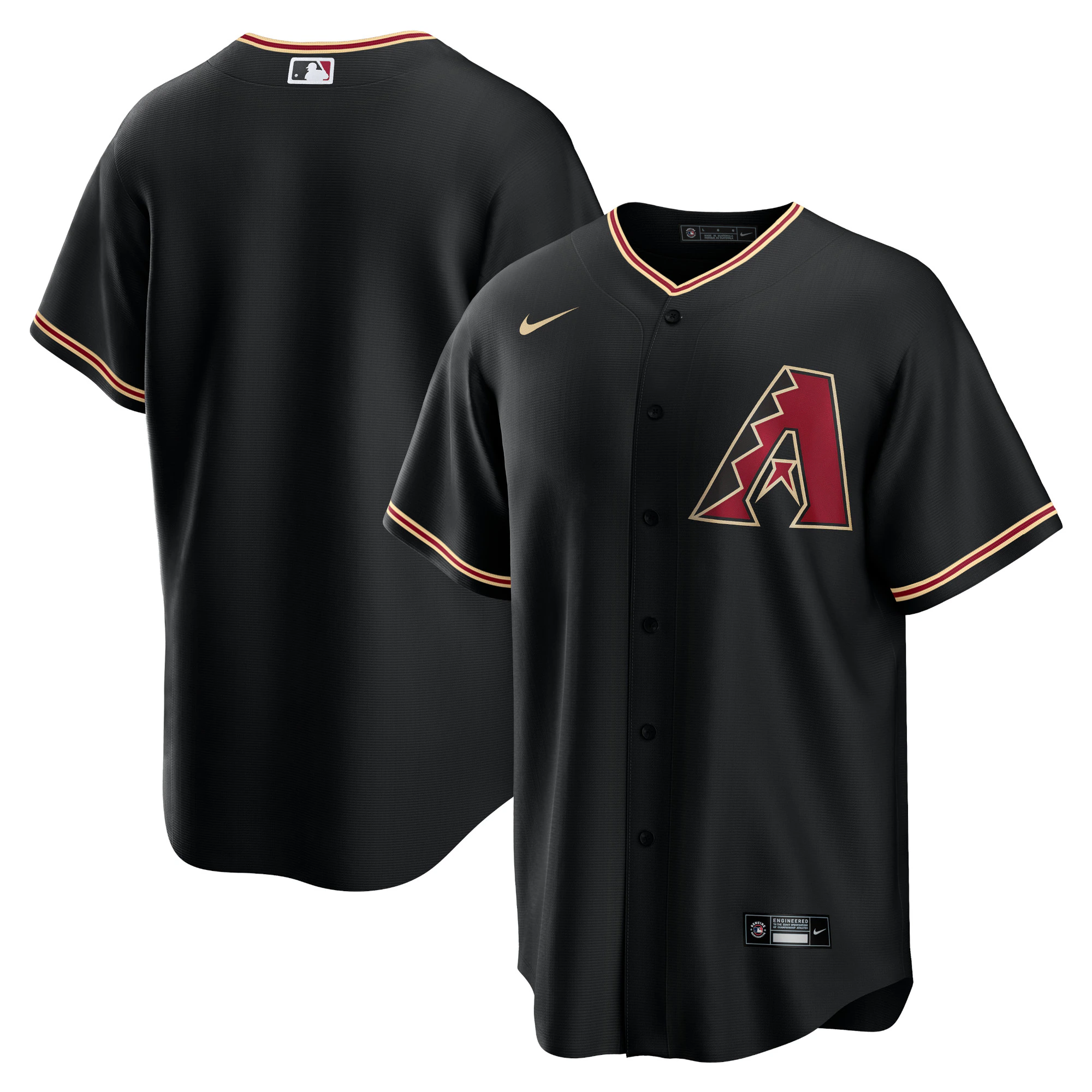 Alternative view of Arizona Diamondbacks Alternate Replica Team Jersey – Black