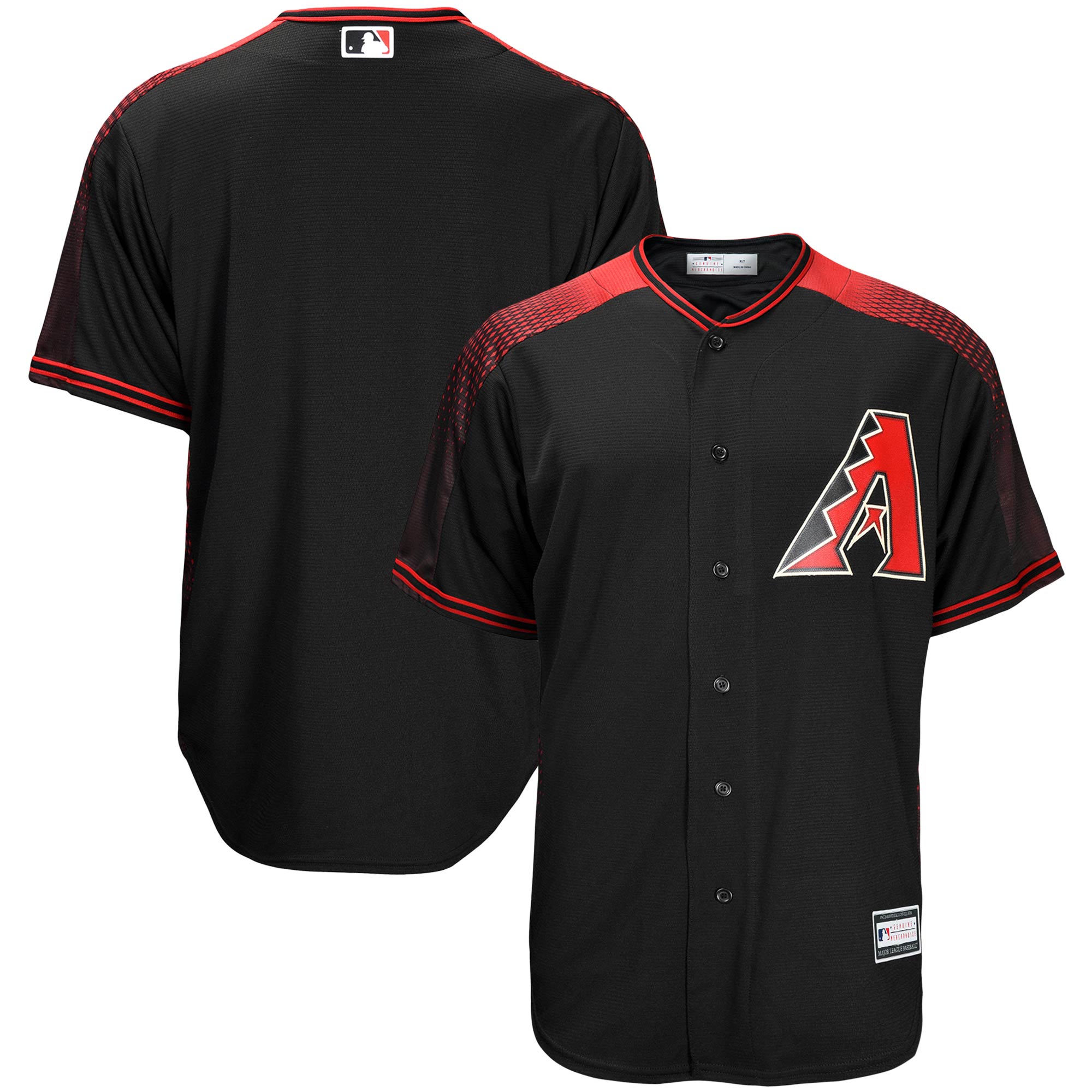 Alternative view of Arizona Diamondbacks Big & Tall Replica Team Jersey – Black