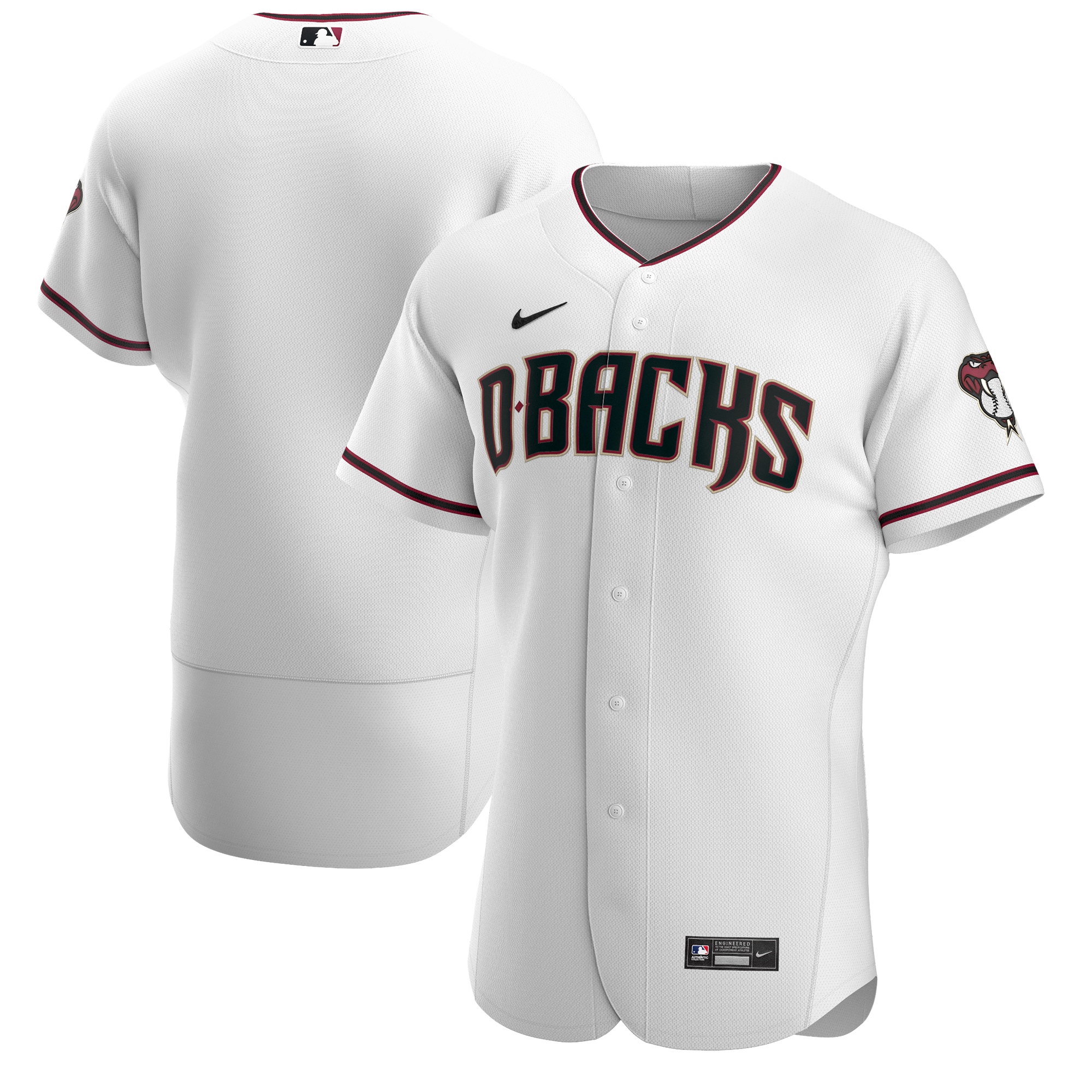 Arizona Diamondbacks Home Authentic Team Jersey - White/crimson