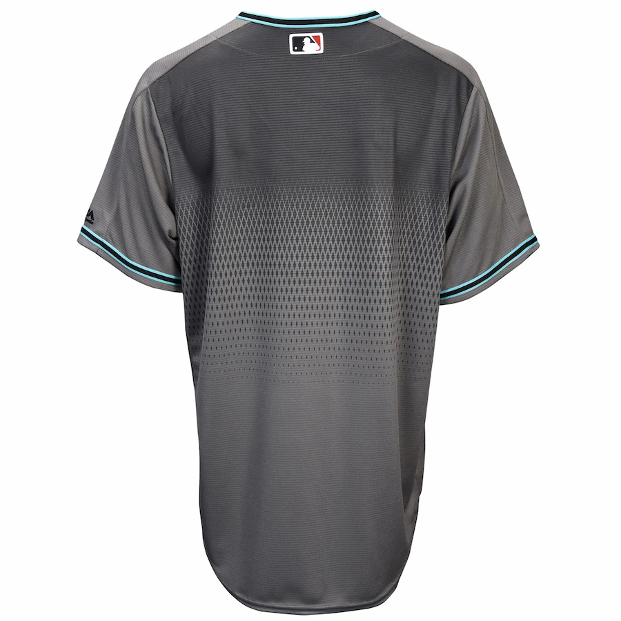 Alternative view of Arizona Diamondbacks Majestic Official Fashion Cool Base Replica Team Jersey - Gray Teal