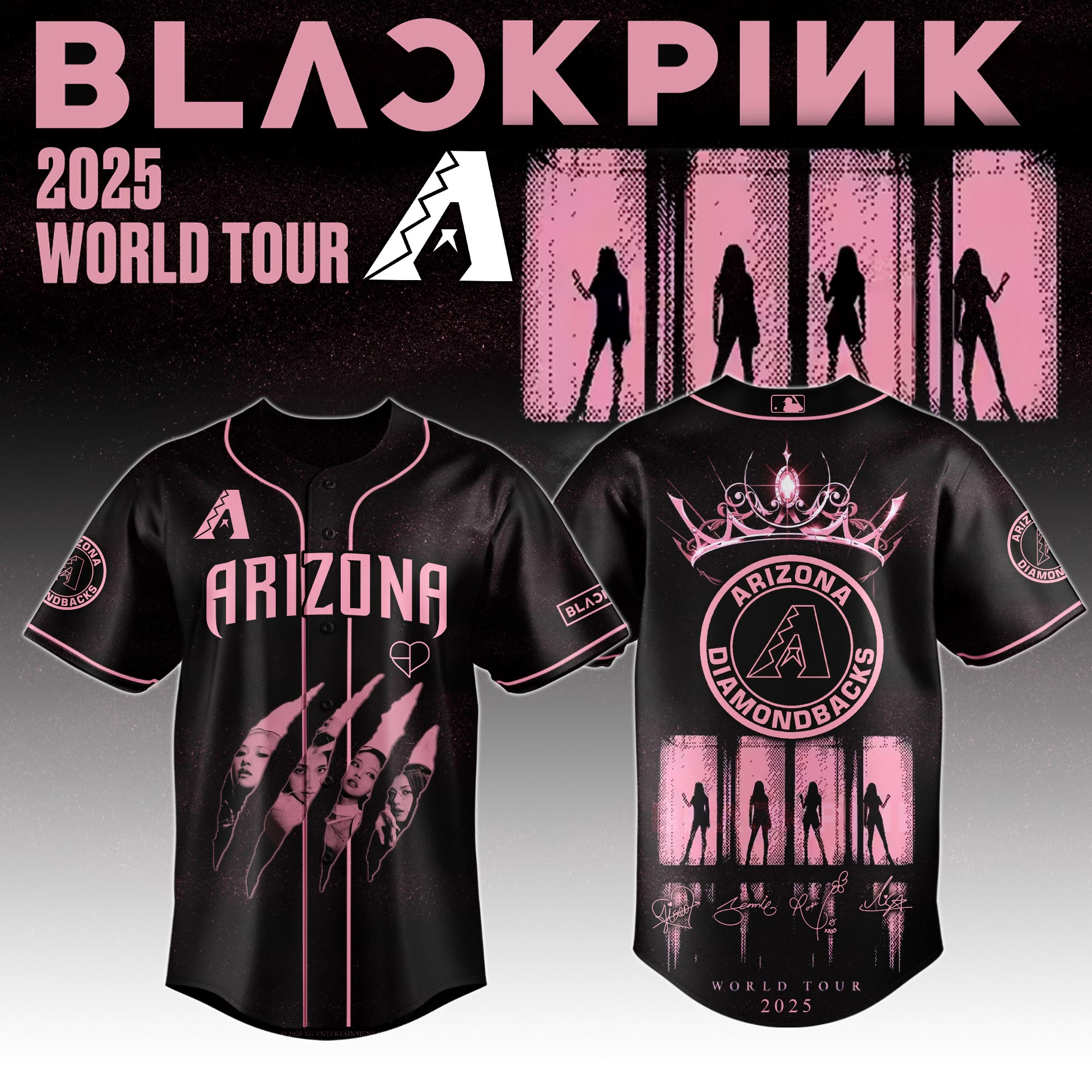 Arizona Diamondbacks Mlb X Blackpink All Star Baseball Jersey