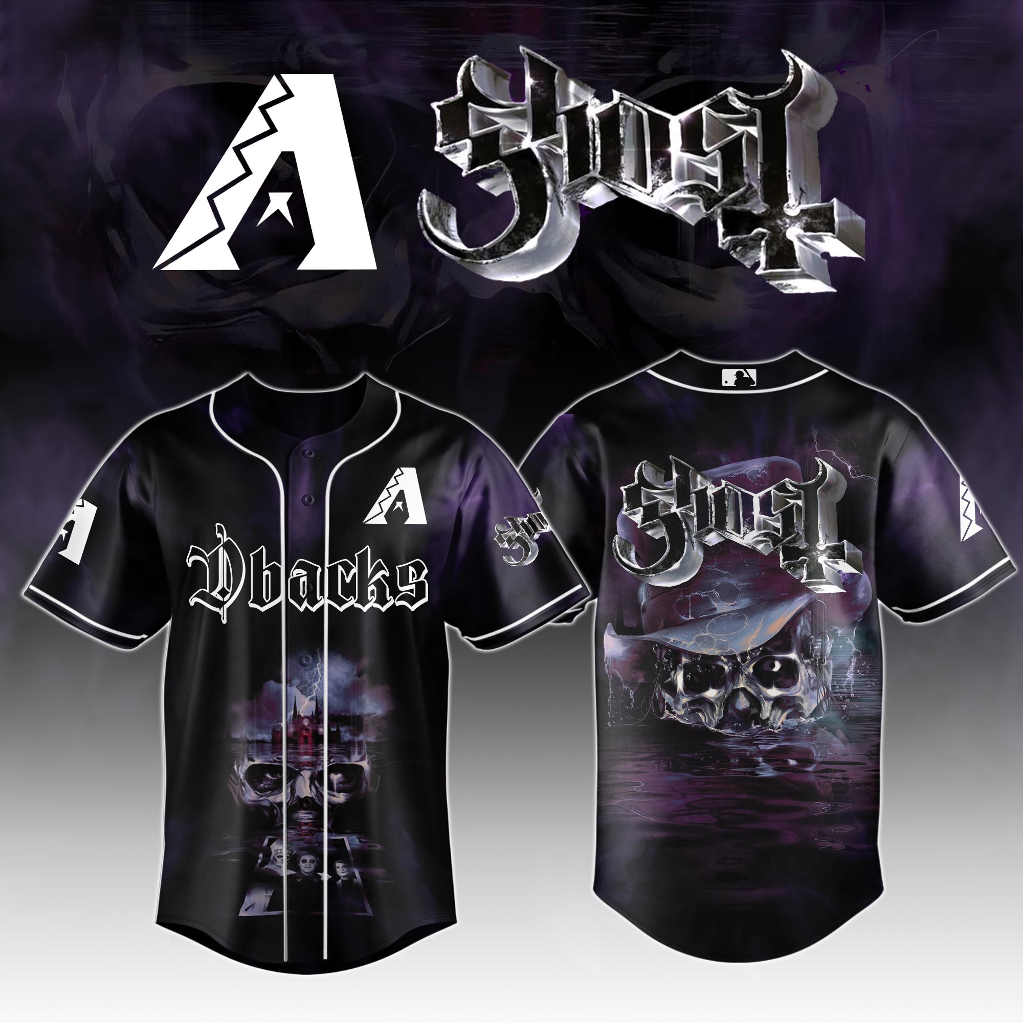 Arizona Diamondbacks Mlb X Ghost Night Show Baseball Jersey