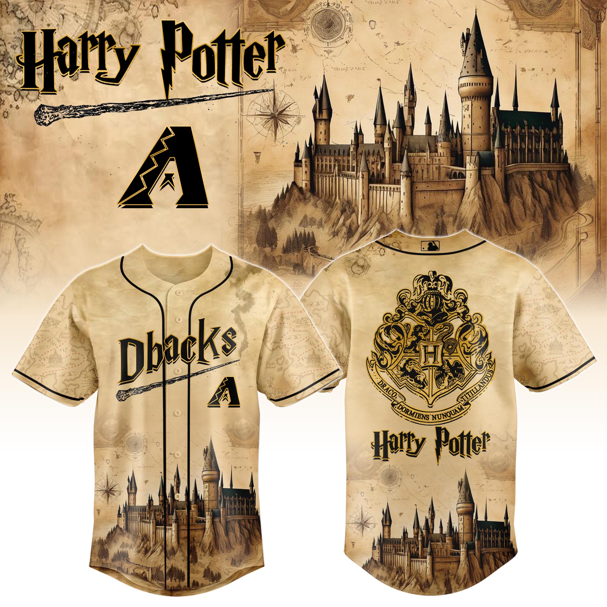 Arizona Diamondbacks Mlb X Harry Potter Magic On The Mound Baseball Jersey