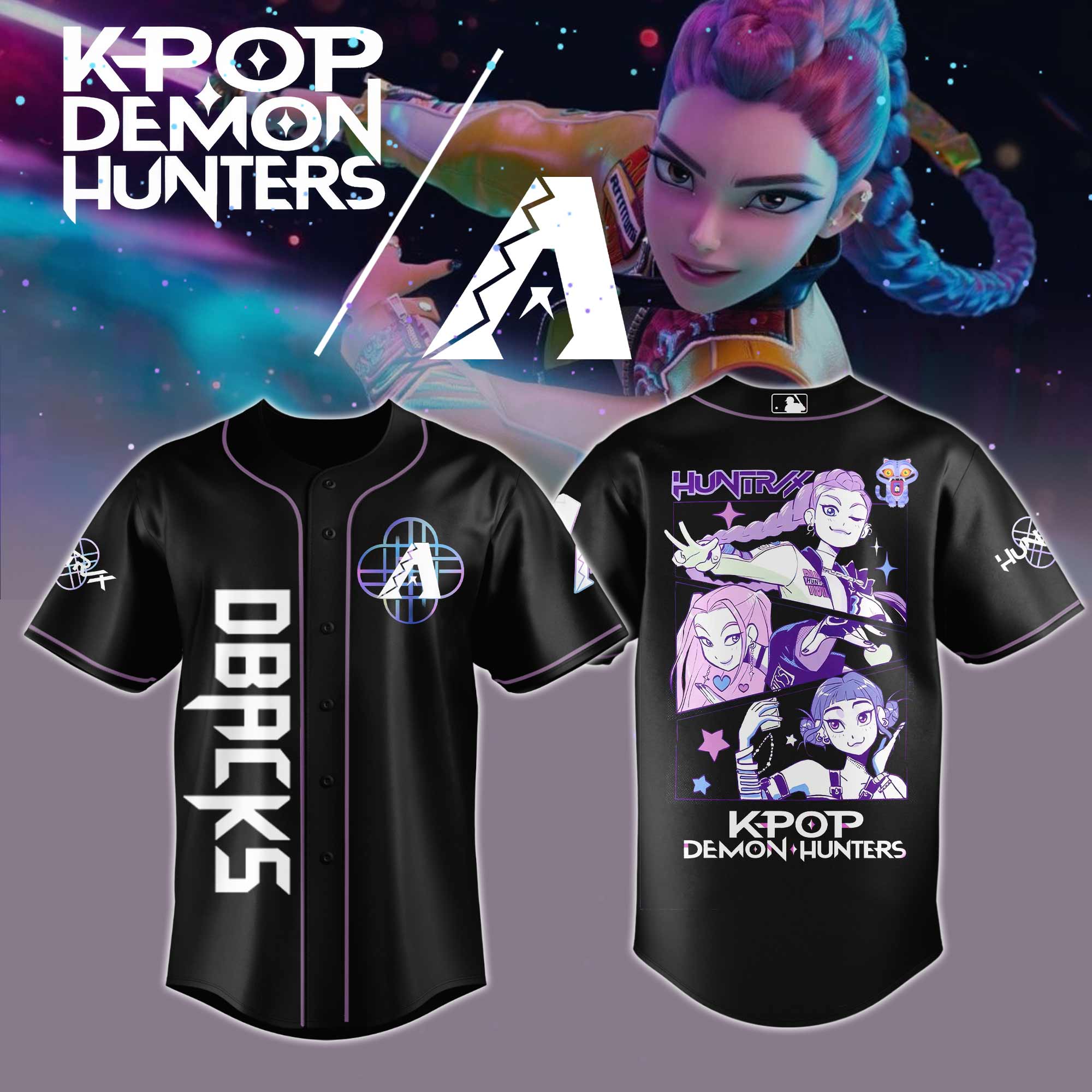 Arizona Diamondbacks Mlb X Kpop Demon Hunters Baseball Jersey