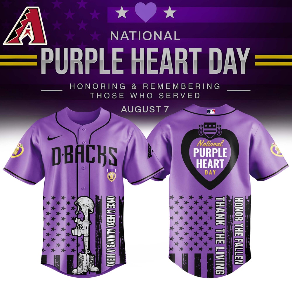 Arizona Diamondbacks Mlb X Usa Purple Heart Day Baseball Jersey