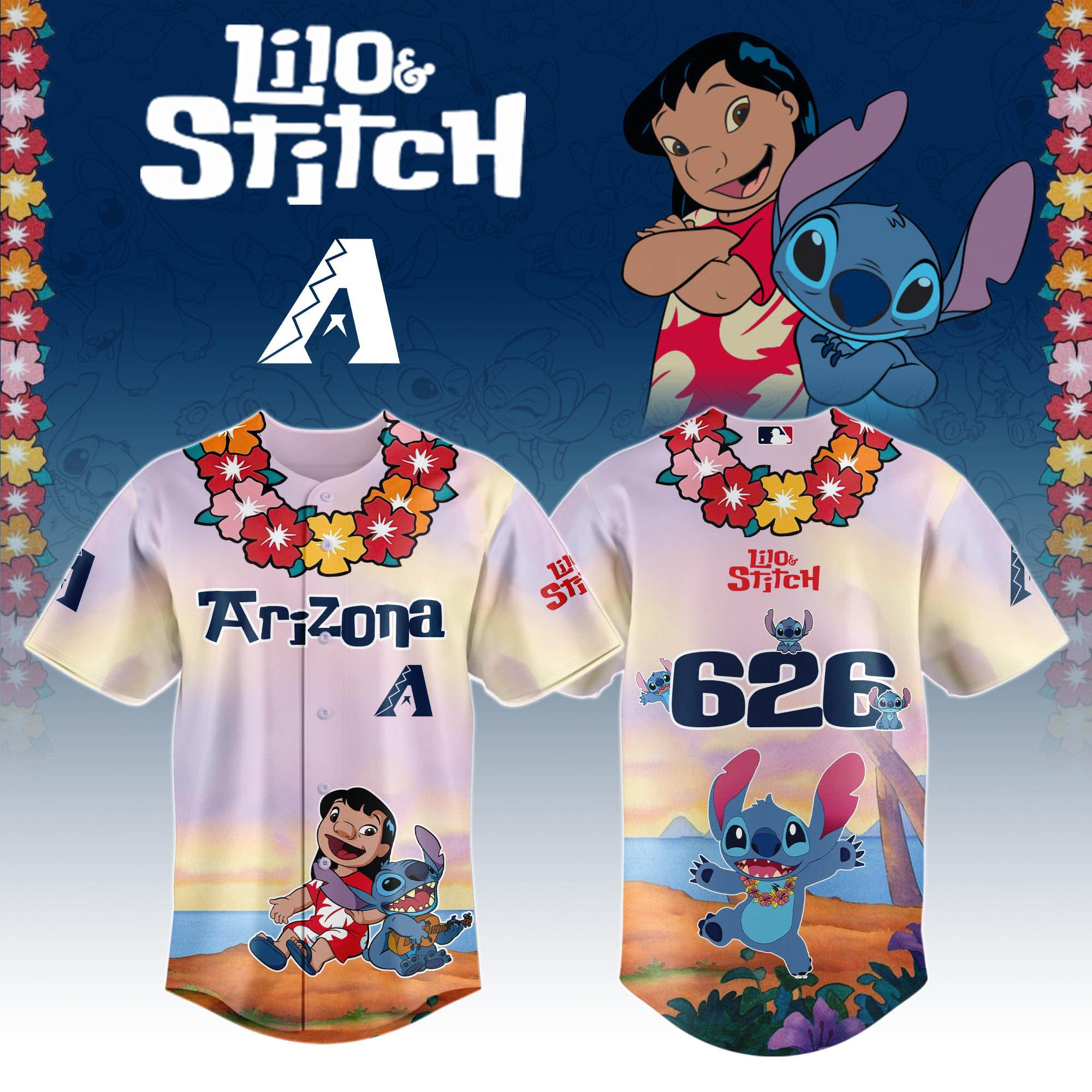 Arizona Diamondbacks X Lilo & Stitch Special Edition Jersey 2025