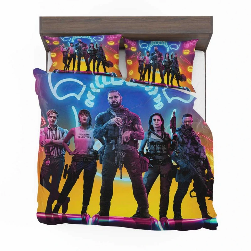 Alternative view of Army Of The Dead Movie Dave Bautista Huma Qureshi Ella Purnell Bedding Set - Custom Bedding Set
