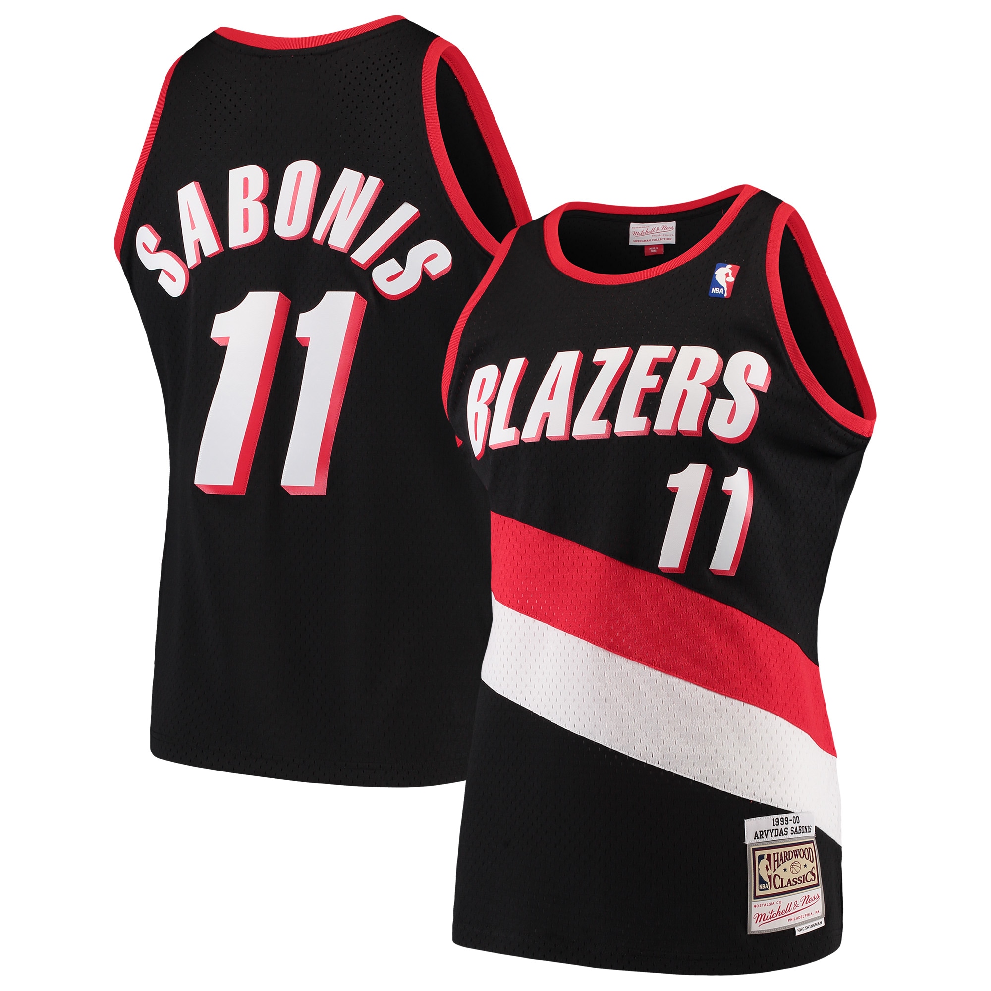 Arvydas Sabonis Portland Trail Blazers Mitchell & Ness Hardwood Classics Swingman Jersey - Black