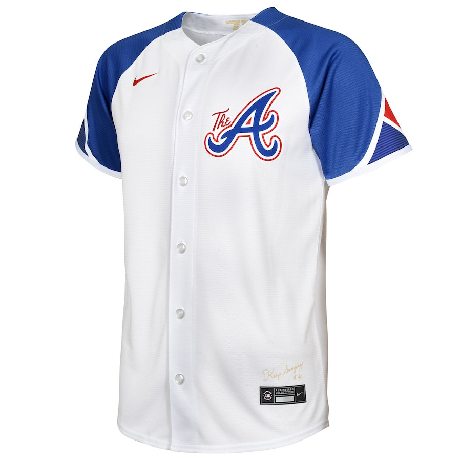 Alternative view of Atlanta Braves 2023 City Connect Youth Jersey - White - JS694