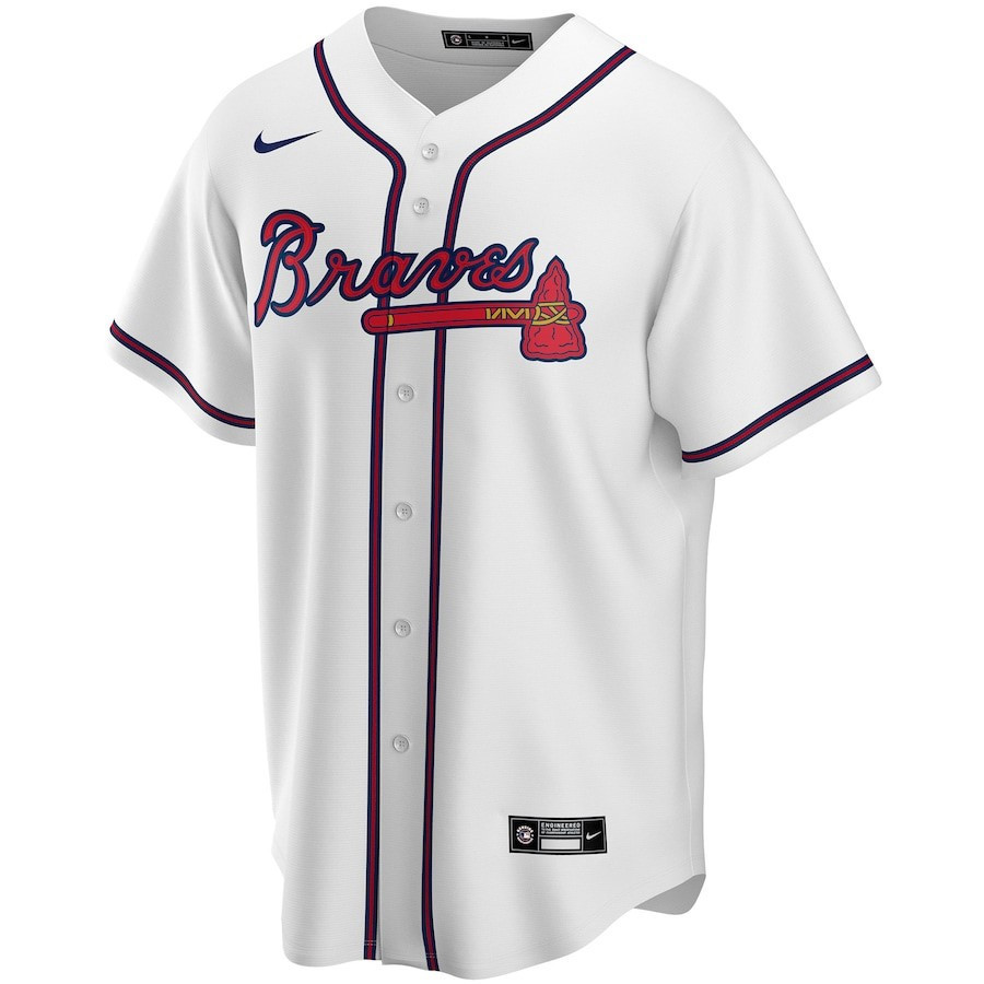 Alternative view of Atlanta Braves Home Custom Men Jersey - White - JS534