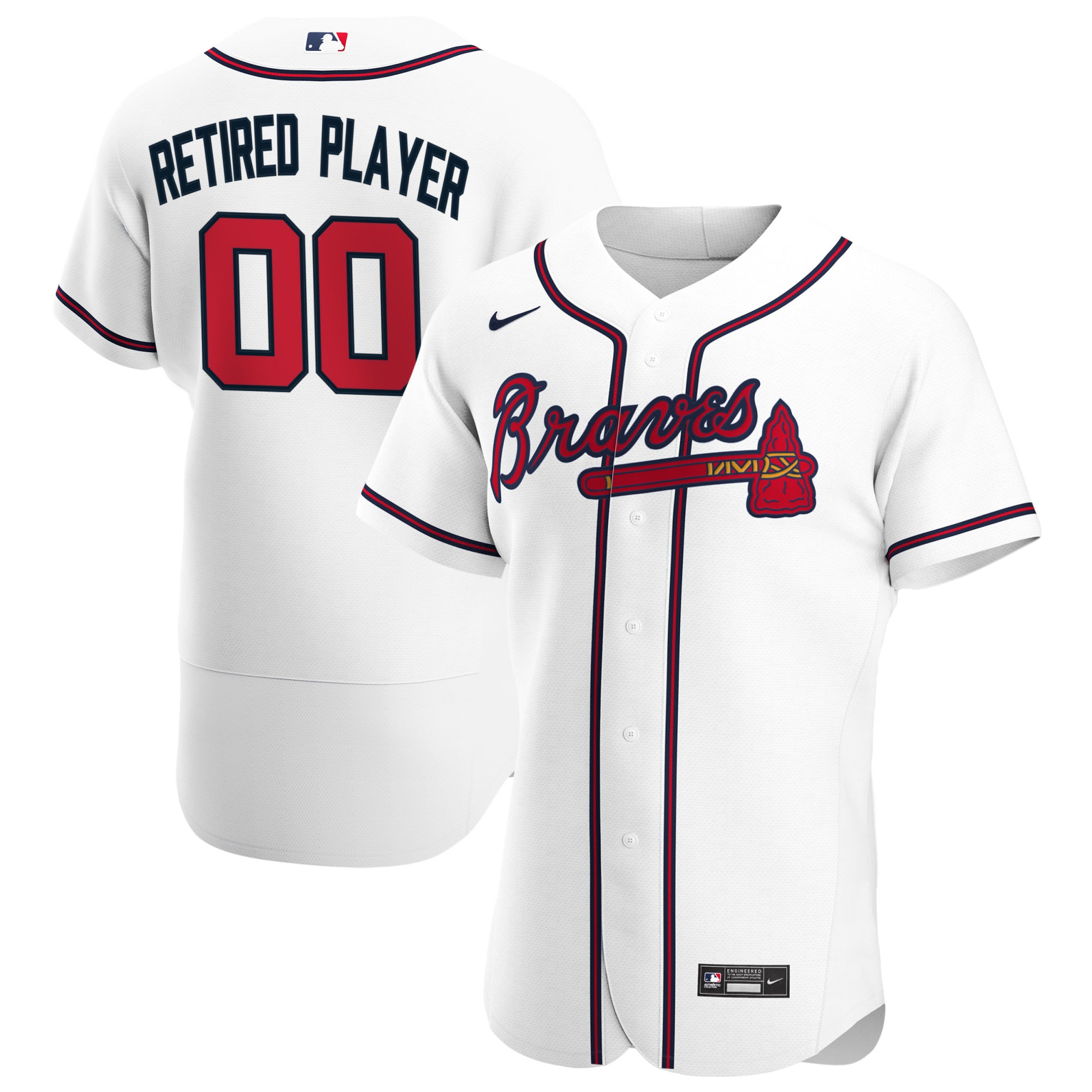 Atlanta Braves Home Pick-a-player Retired Roster Authentic Jersey - White