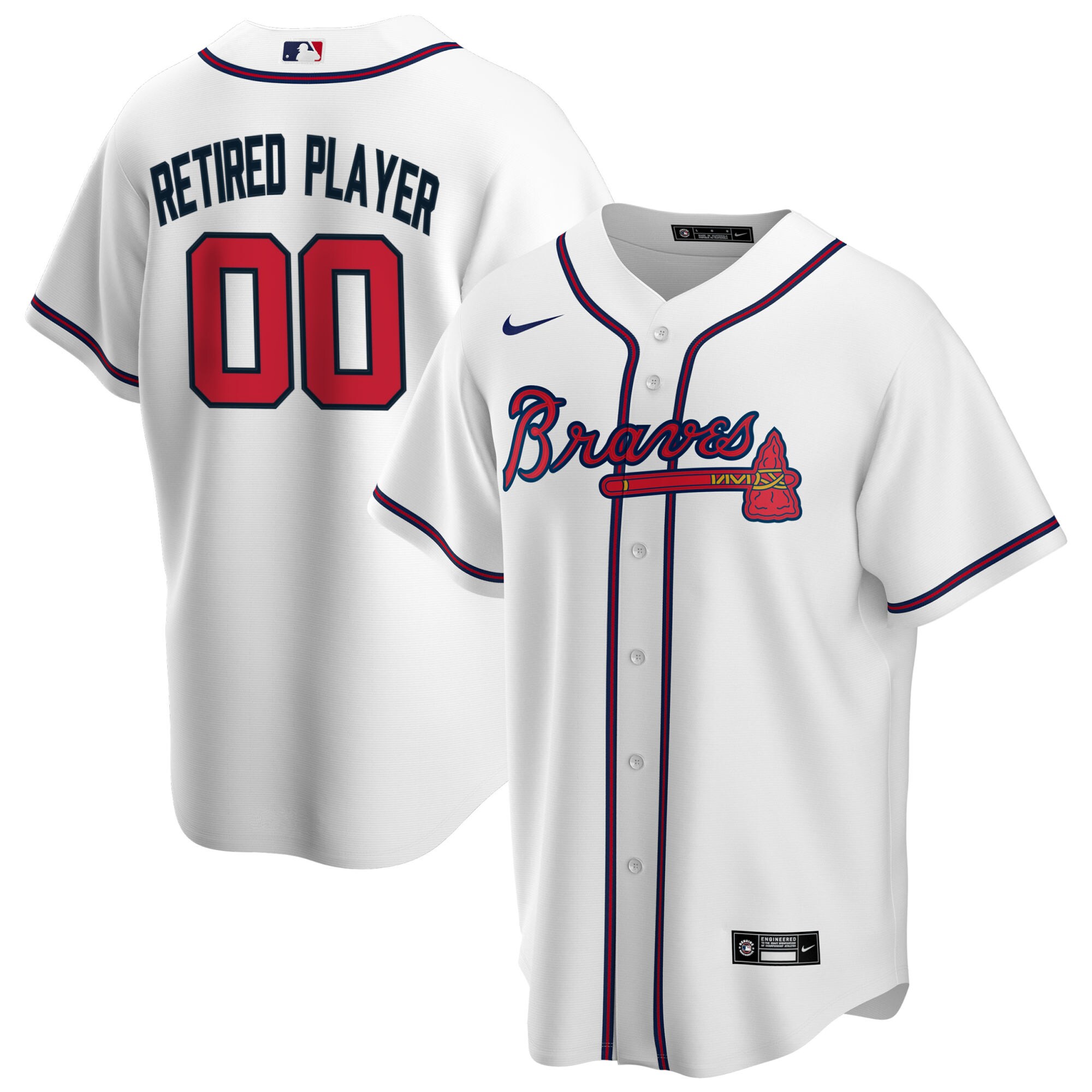 Atlanta Braves Home Pick-a-player Retired Roster Replica Jersey - White