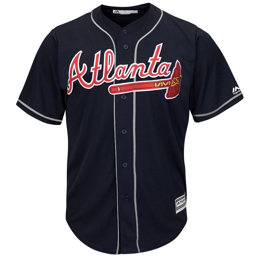Alternative view of Atlanta Braves Majestic 2019 Alternate Official Cool Base Team Jersey – Navy