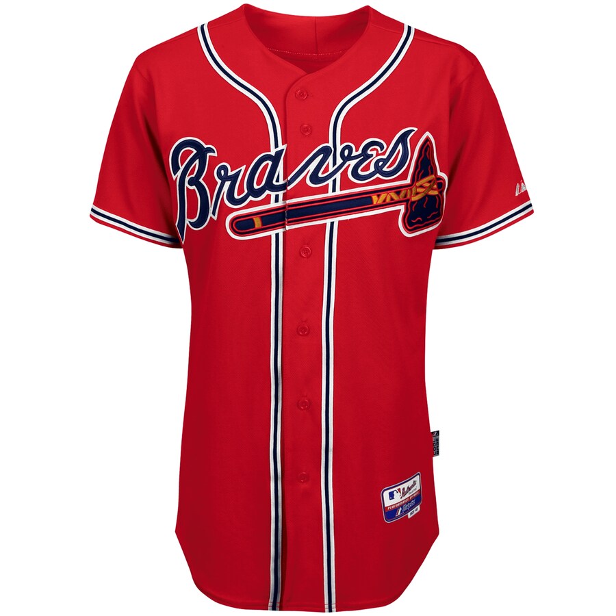 Alternative view of Atlanta Braves Majestic Big And Tall Cool Base Team Jersey - Red