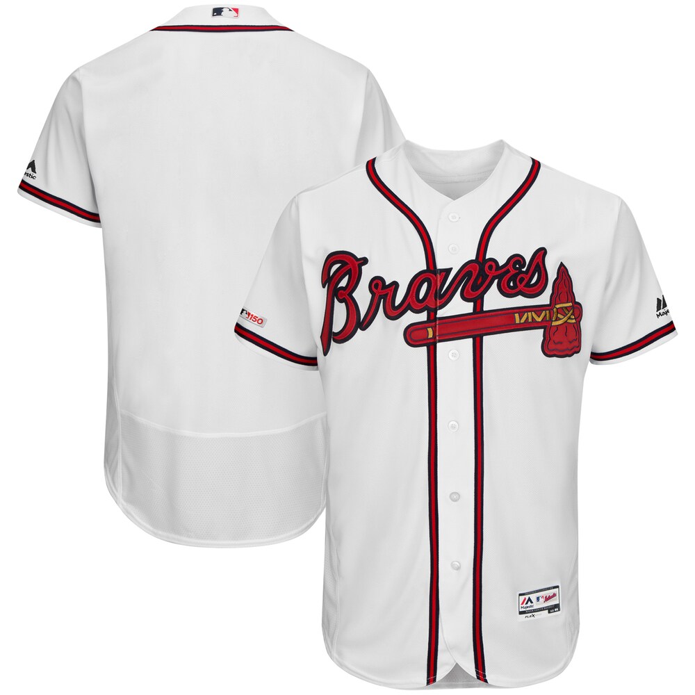 Atlanta Braves Majestic Home Flex Base Collection Team Jersey - White