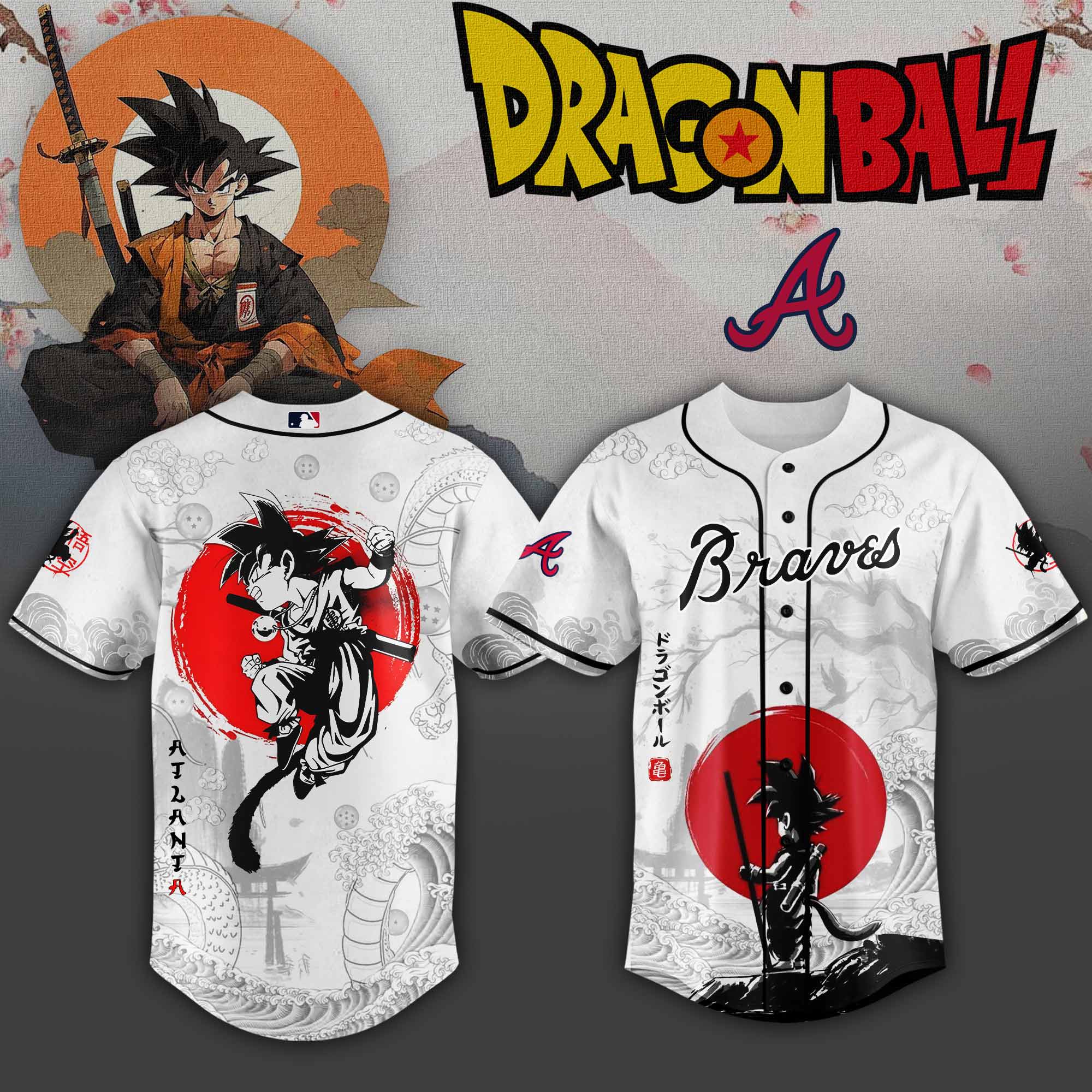 Atlanta Braves Mlb X Dragon Ball Super Saiyan Baseball Jersey Collection