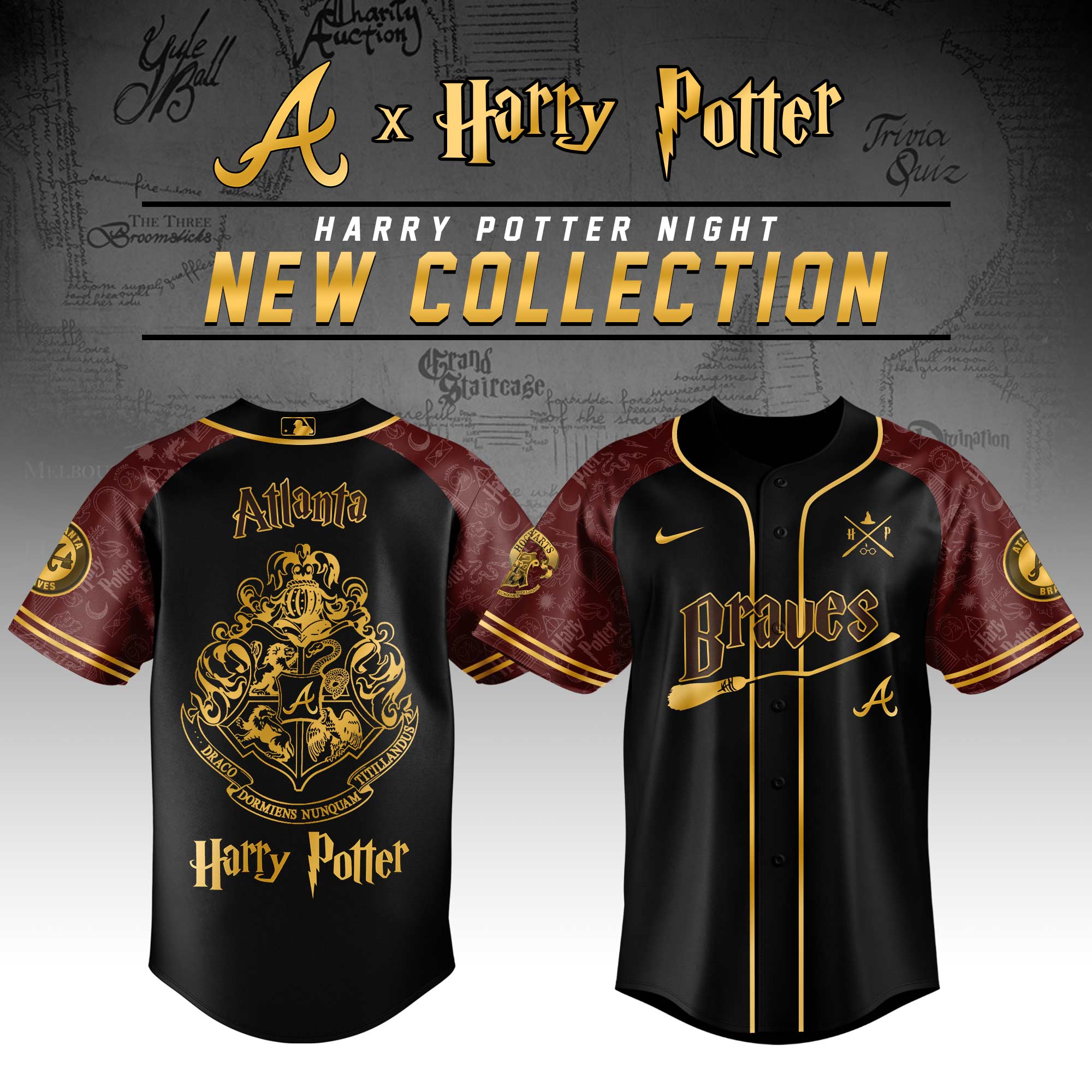 Atlanta Braves Mlb X Harry Potter Hogwarts Houses Baseball Jersey
