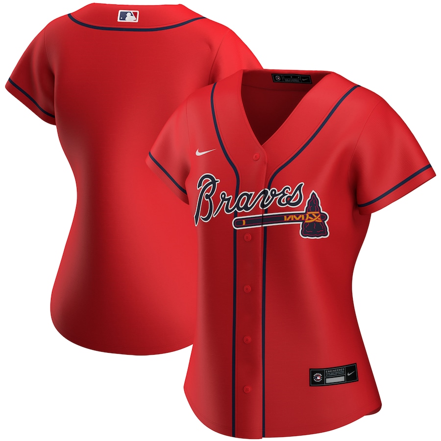 Atlanta Braves Women's Alternate 2020 Replica Jersey ÃƒÂ¢Ã¢â€šÂ¬Ã¢â‚¬Å“ Red