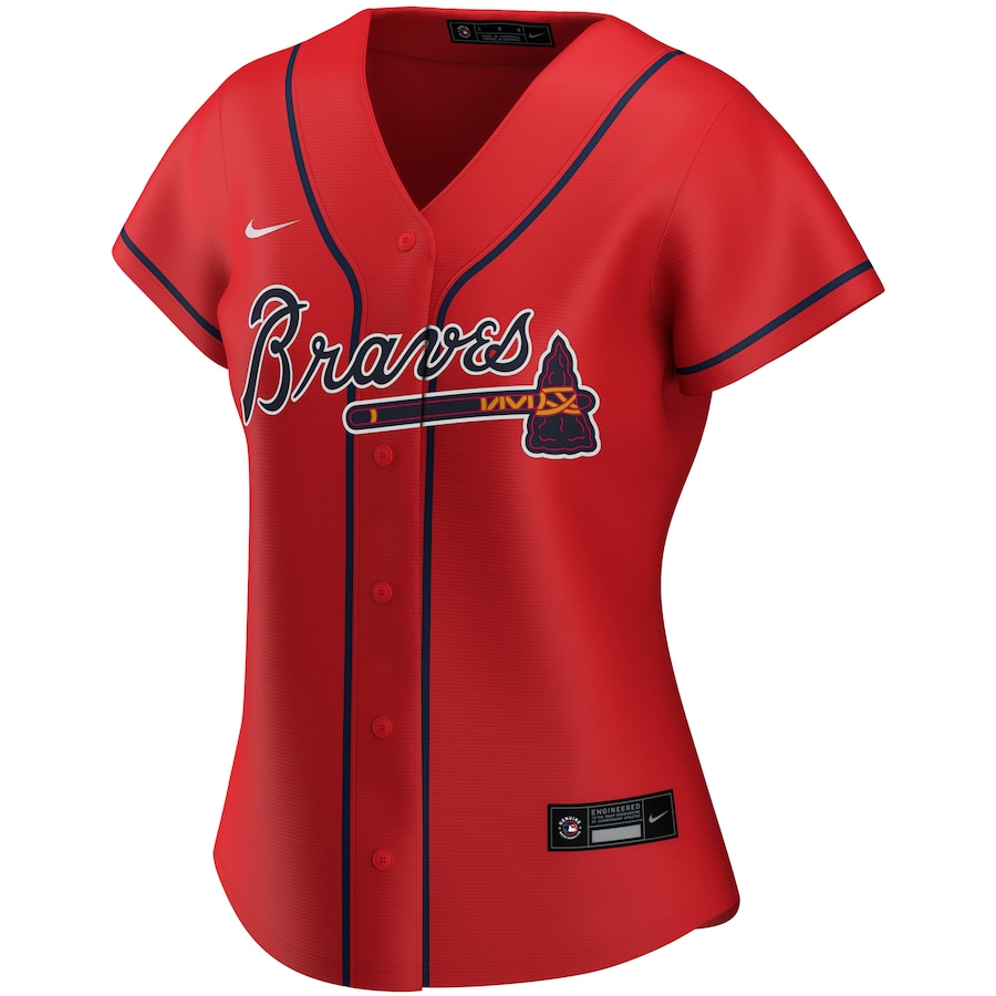 Alternative view of Atlanta Braves Women's Alternate 2020 Replica Jersey ÃƒÂ¢Ã¢â€šÂ¬Ã¢â‚¬Å“ Red