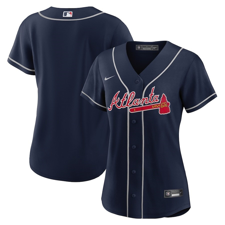 Atlanta Braves Women's Alternate Team Jersey - Navy - JS218