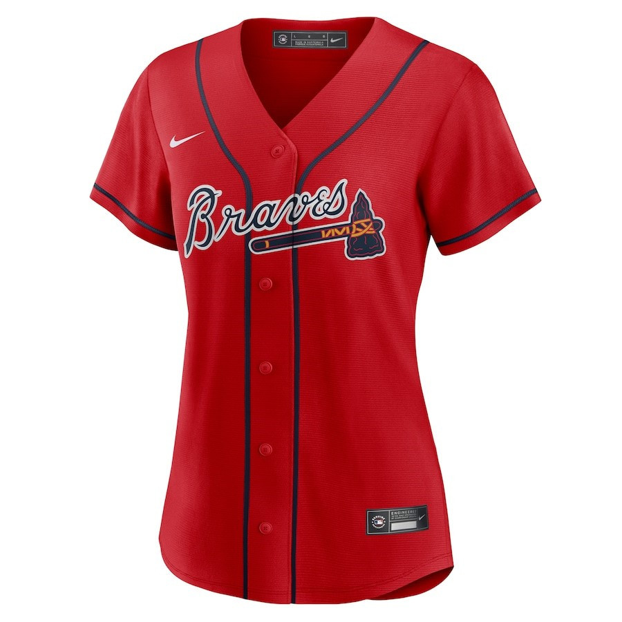 Alternative view of Atlanta Braves Women's Alternate Team Jersey - Red - JS168