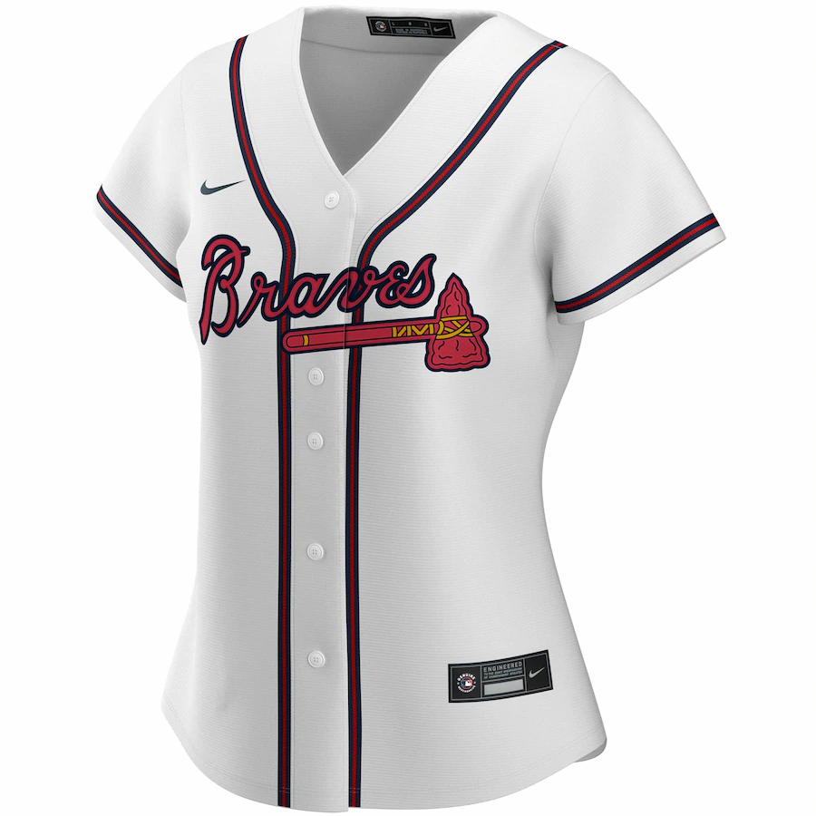 Alternative view of Atlanta Braves Women's Home 2020 Replica Team Jersey ÃƒÂ¢Ã¢â€šÂ¬Ã¢â‚¬Å“ White
