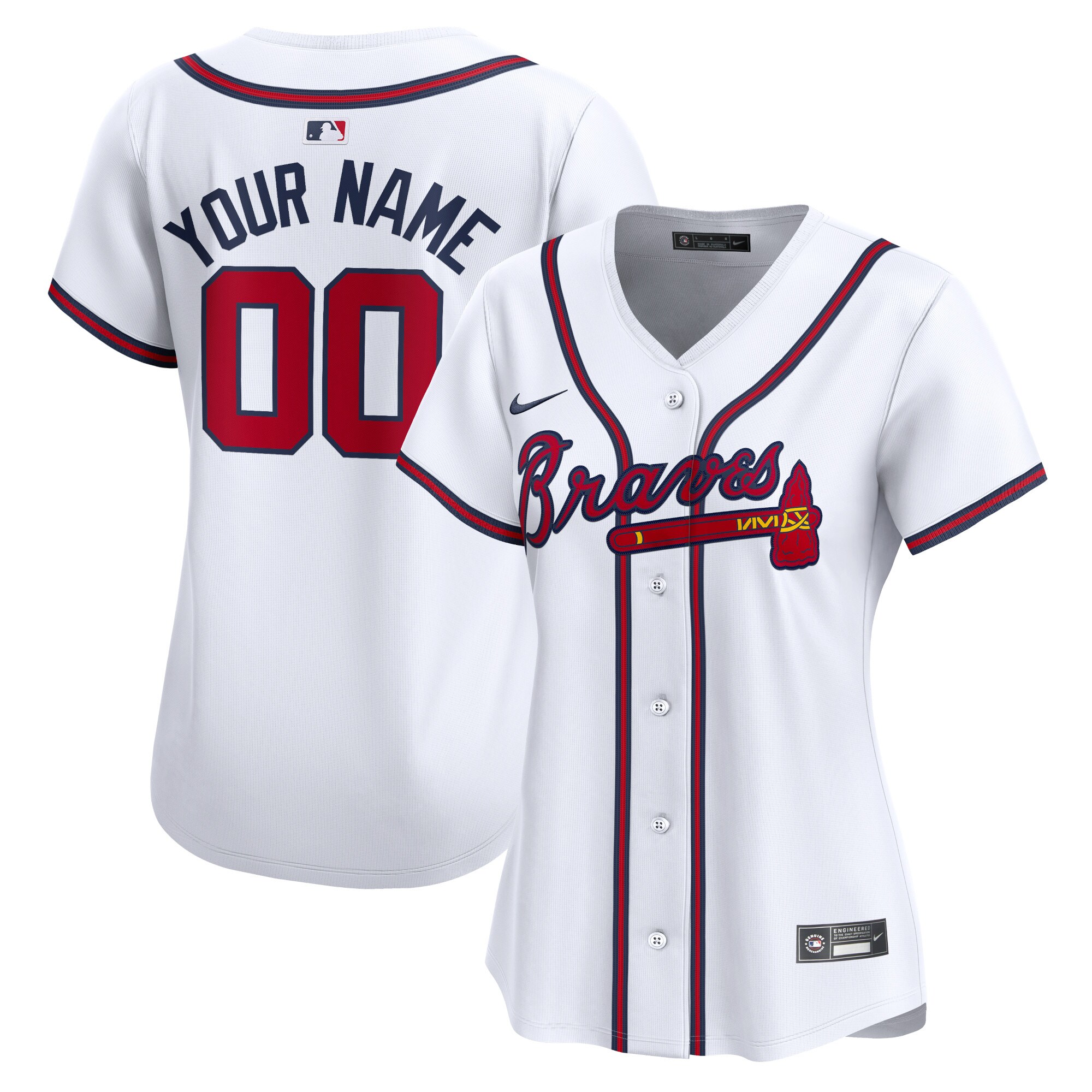 Atlanta Braves Women's Home Limited Custom Jersey - White