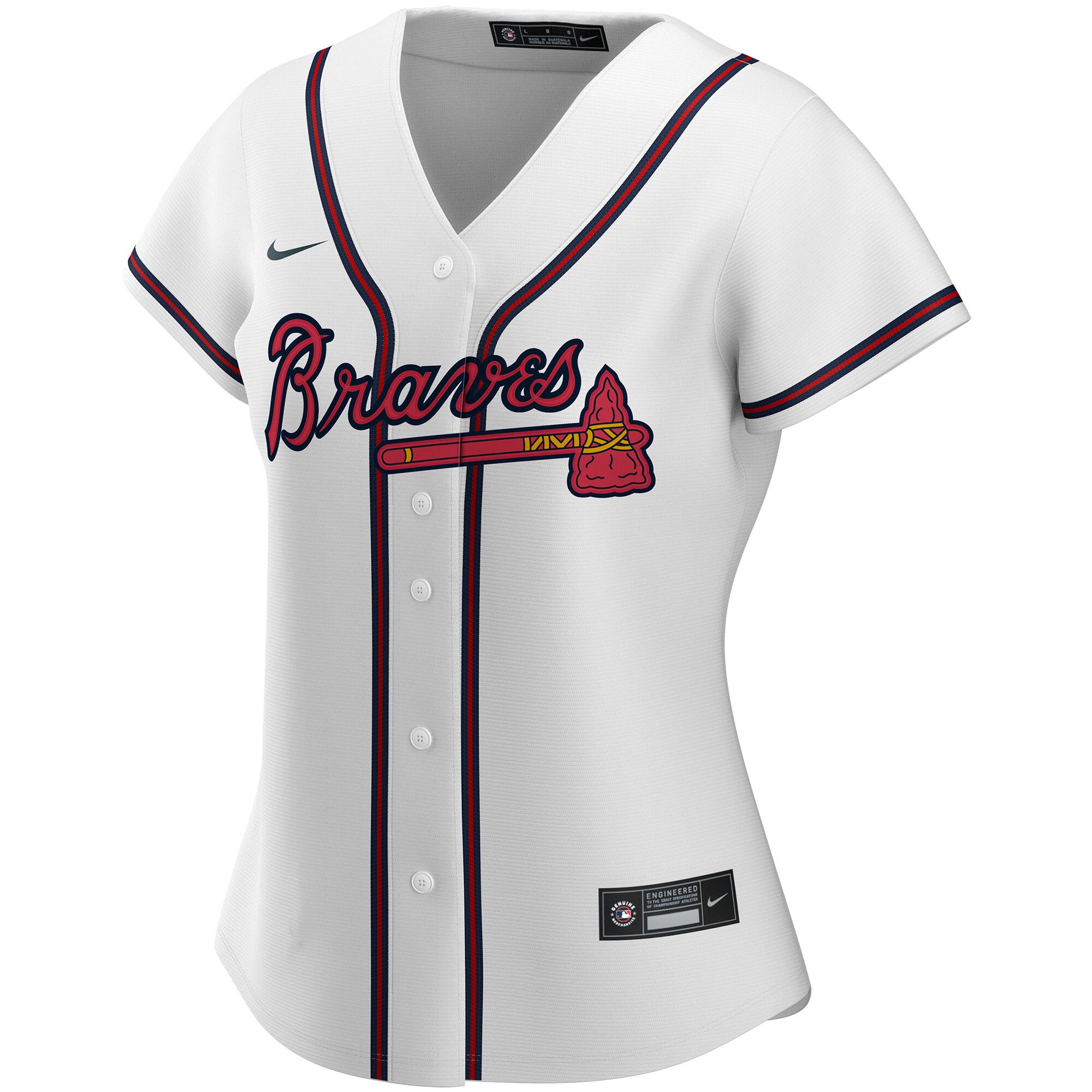 Alternative view of Atlanta Braves Women's Home Replica Custom Jersey - White