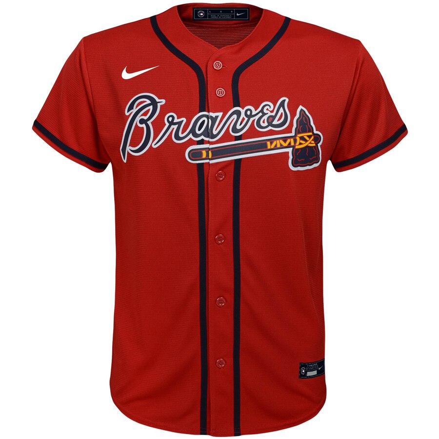 Alternative view of Atlanta Braves Youth Alternate 2020 Replica Team Jersey - Red