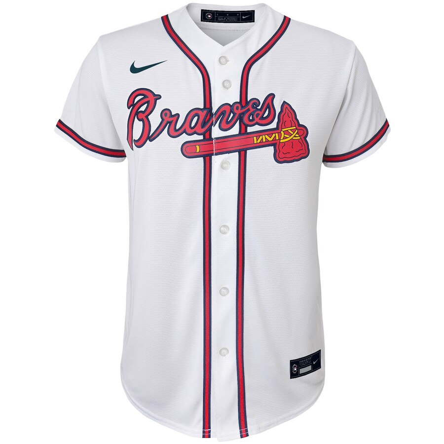 Alternative view of Atlanta Braves Youth Home 2020 Replica Team Jersey - White