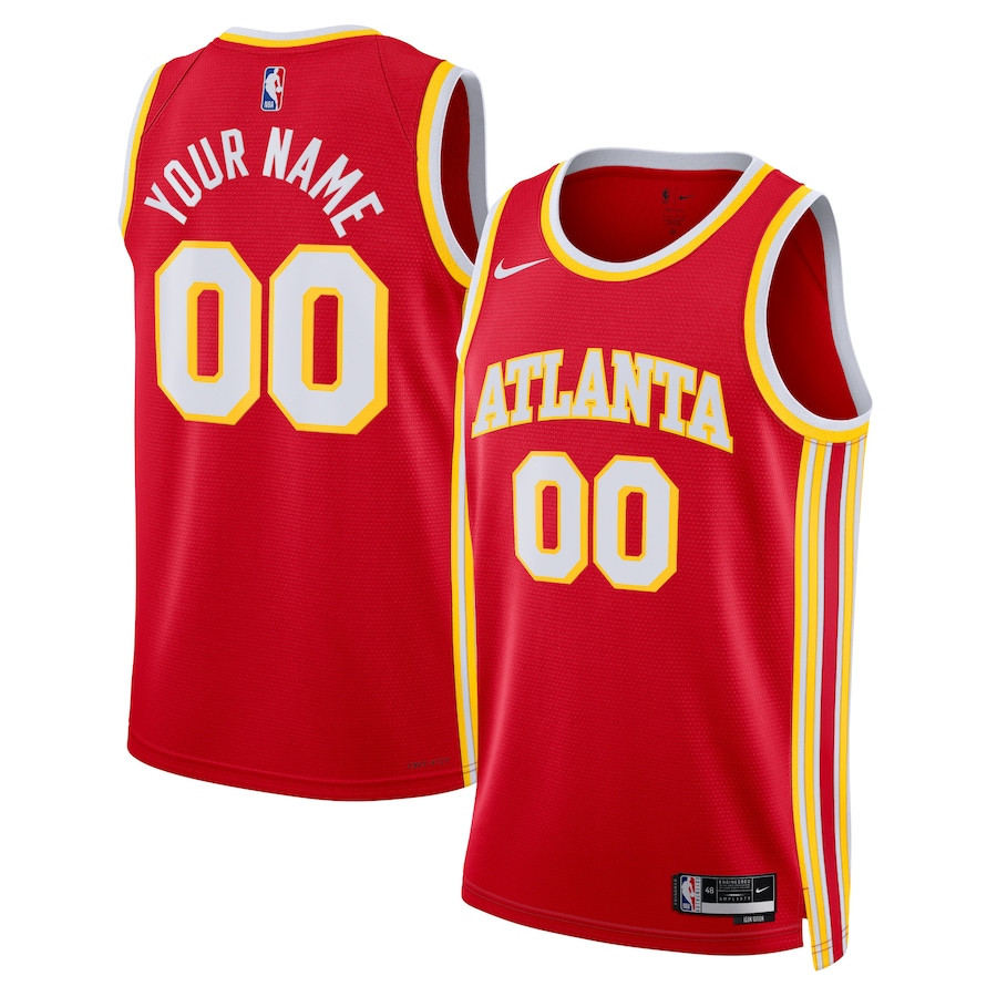 Atlanta Hawks 2023/24 Icon Swingman Custom Men Jersey - Red - JS114 