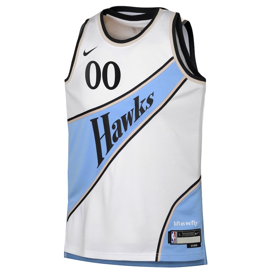 Alternative view of Atlanta Hawks 2024/25 Swingman Custom YOUTH Jersey - City Edition - White - JS311 