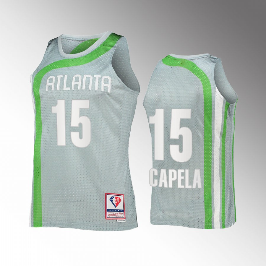 Atlanta Hawks Clint Capela 15 Hardwood Classics Sliver NBA 75th Jersey - JS289 
