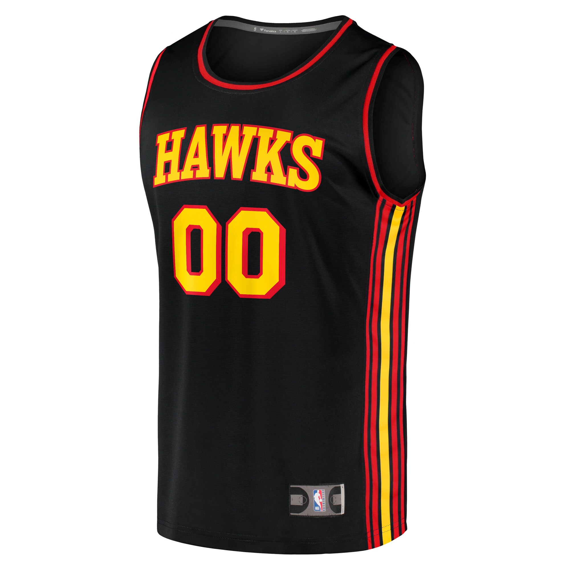Alternative view of Atlanta Hawks Fanatics Youth Fast Break Replica Custom Jersey - Statement Edition - Black