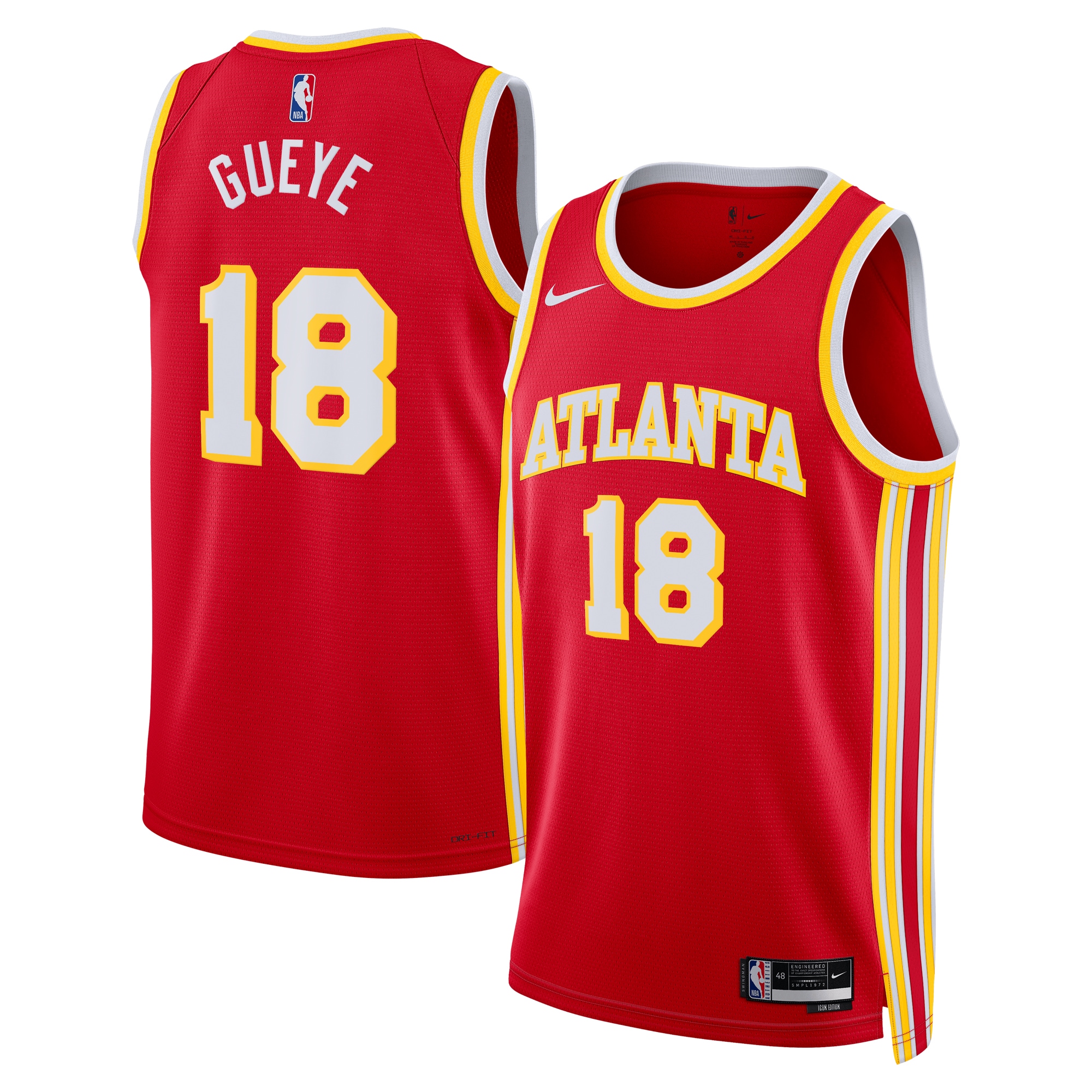 Atlanta Hawks Icon Edition Swingman Jersey - Red - Mouhamed Gueye - Unisex - JS230 