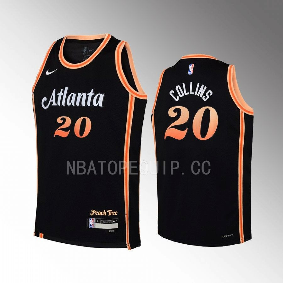 Atlanta Hawks John Collins 20 City Edition Black Youth Jersey Swingman - JS791 