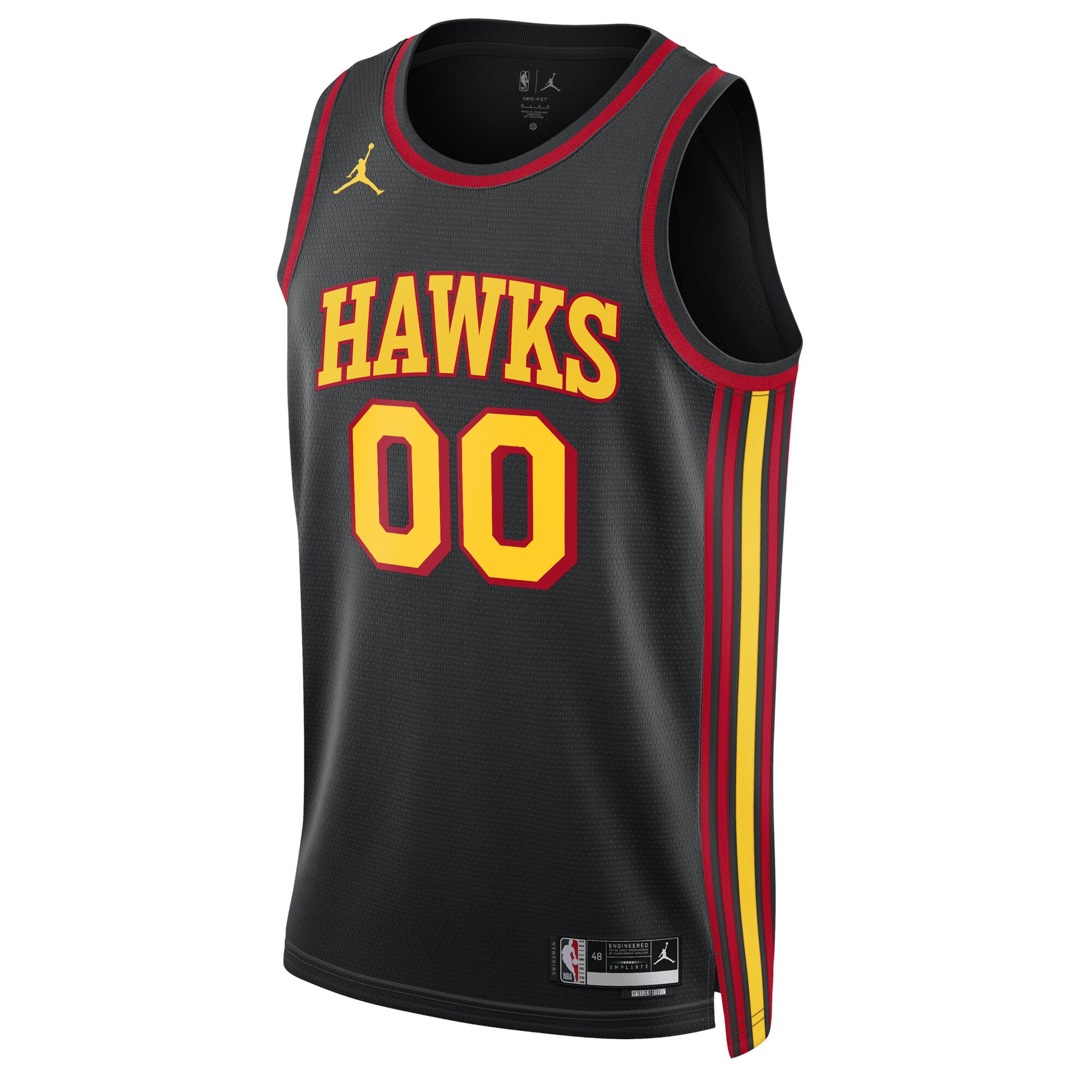 Alternative view of Atlanta Hawks Jordan Brand Unisex 2022/23 Swingman Custom Jersey - Statement Edition - Black