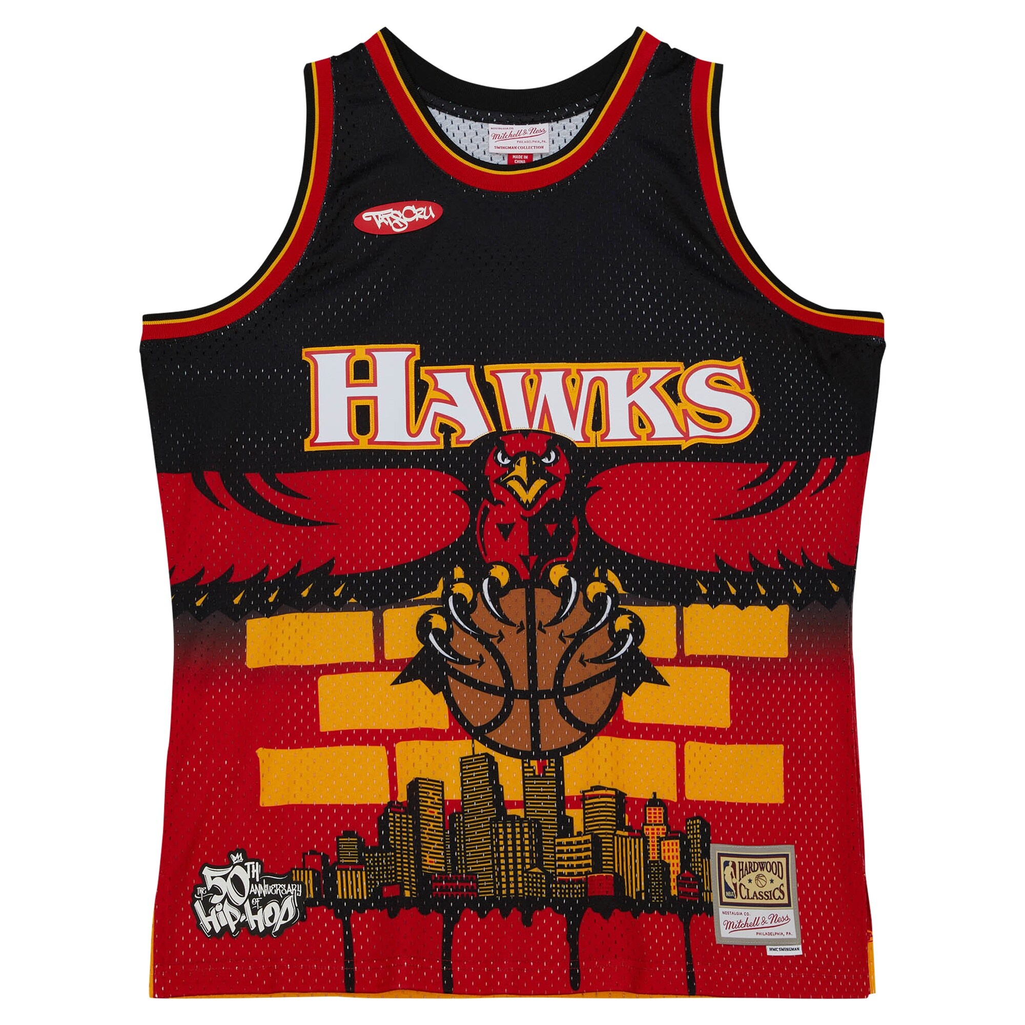 Alternative view of Atlanta Hawks Mitchell & Ness X Tats Cru Hardwood Classics Fashion Jersey - Black
