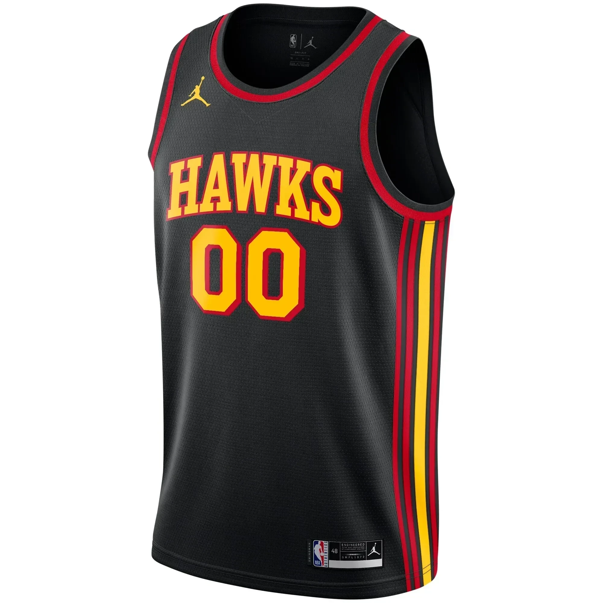 Alternative view of Atlanta Hawks Swingman Custom Jersey - Statement Edition - Black - JS122 