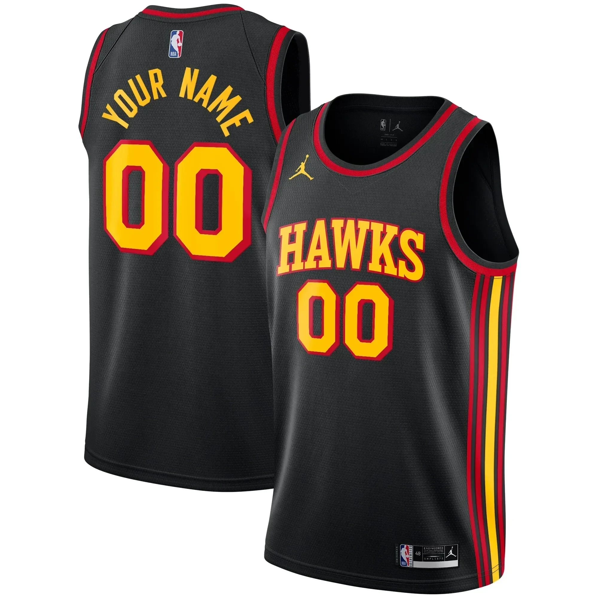 Atlanta Hawks Swingman Custom Jersey - Statement Edition - Black - JS122 
