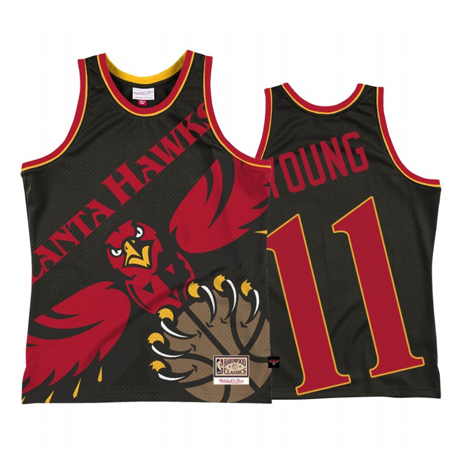 Atlanta Hawks Trae Young 11 Black Big Face 2.0 Jersey - JS389 