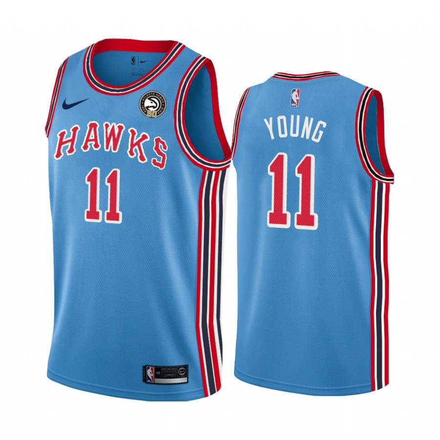 Atlanta Hawks Trae Young 11 Blue 50th Anniversary Classic Jersey - JS547 