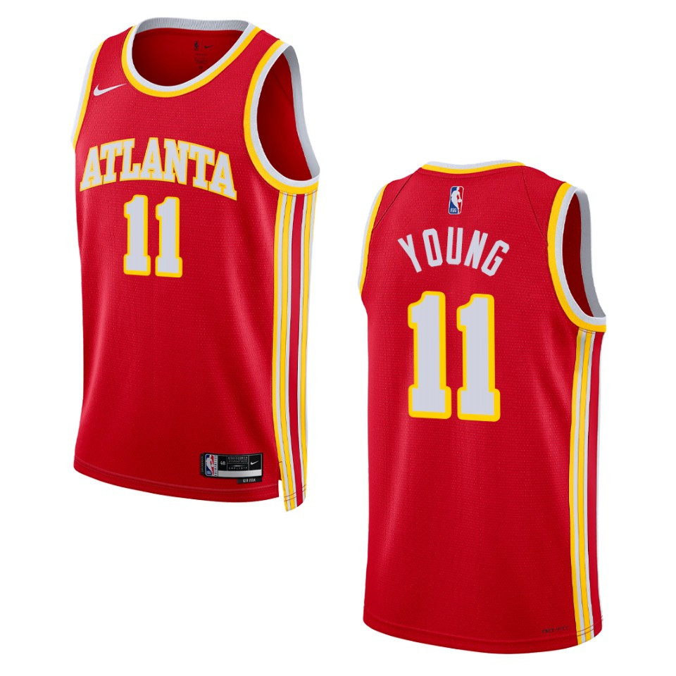 Atlanta Hawks Trae Young 2022-23 Icon Edition Red Swingman Jersey